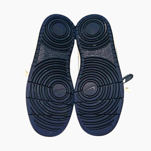Nike Court Borough 2 Mid Youth Boys 4 White Signal Blue Navy Basketball CD7782 - Picture 5 of 6